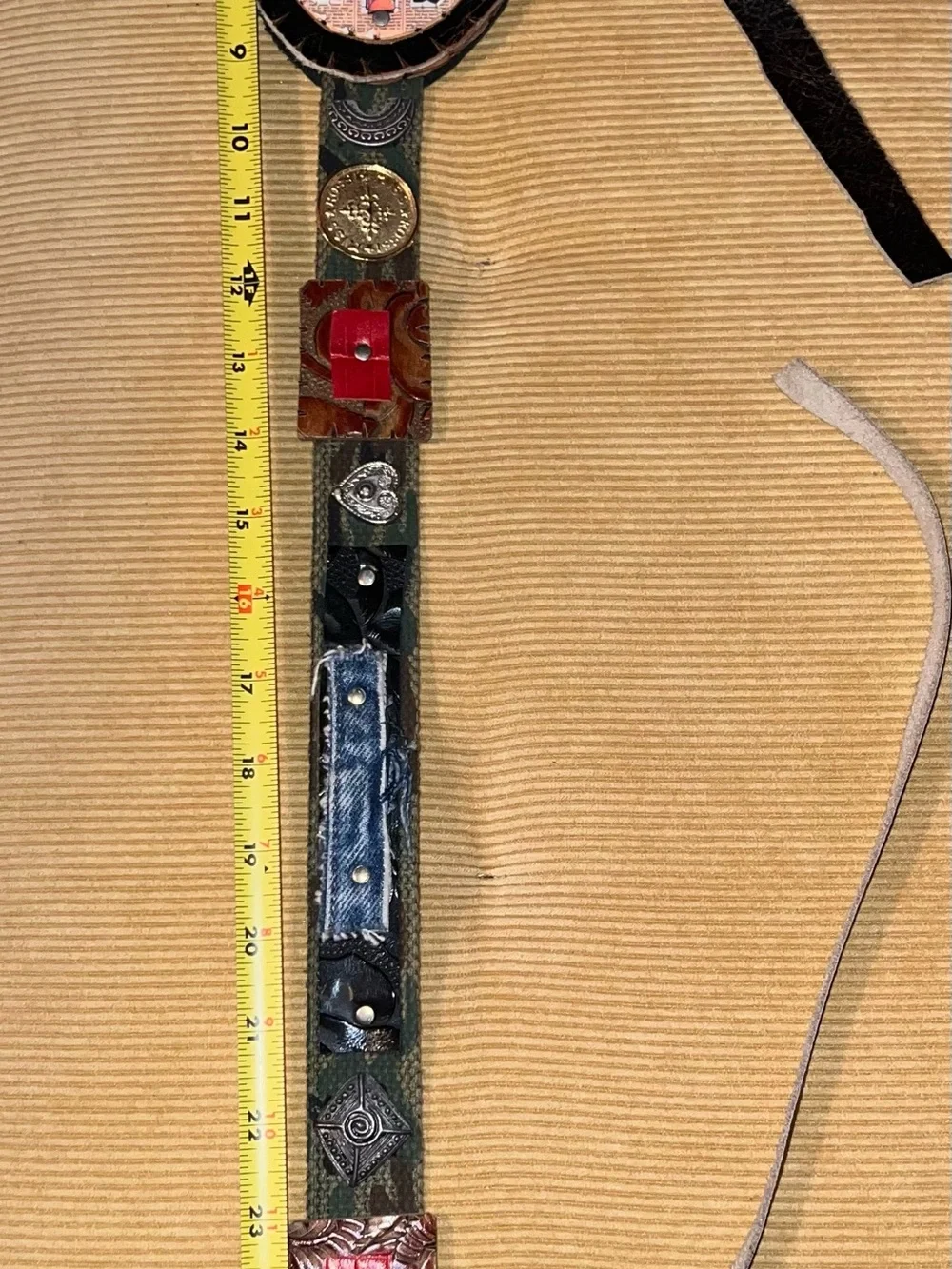 Leather accent belt